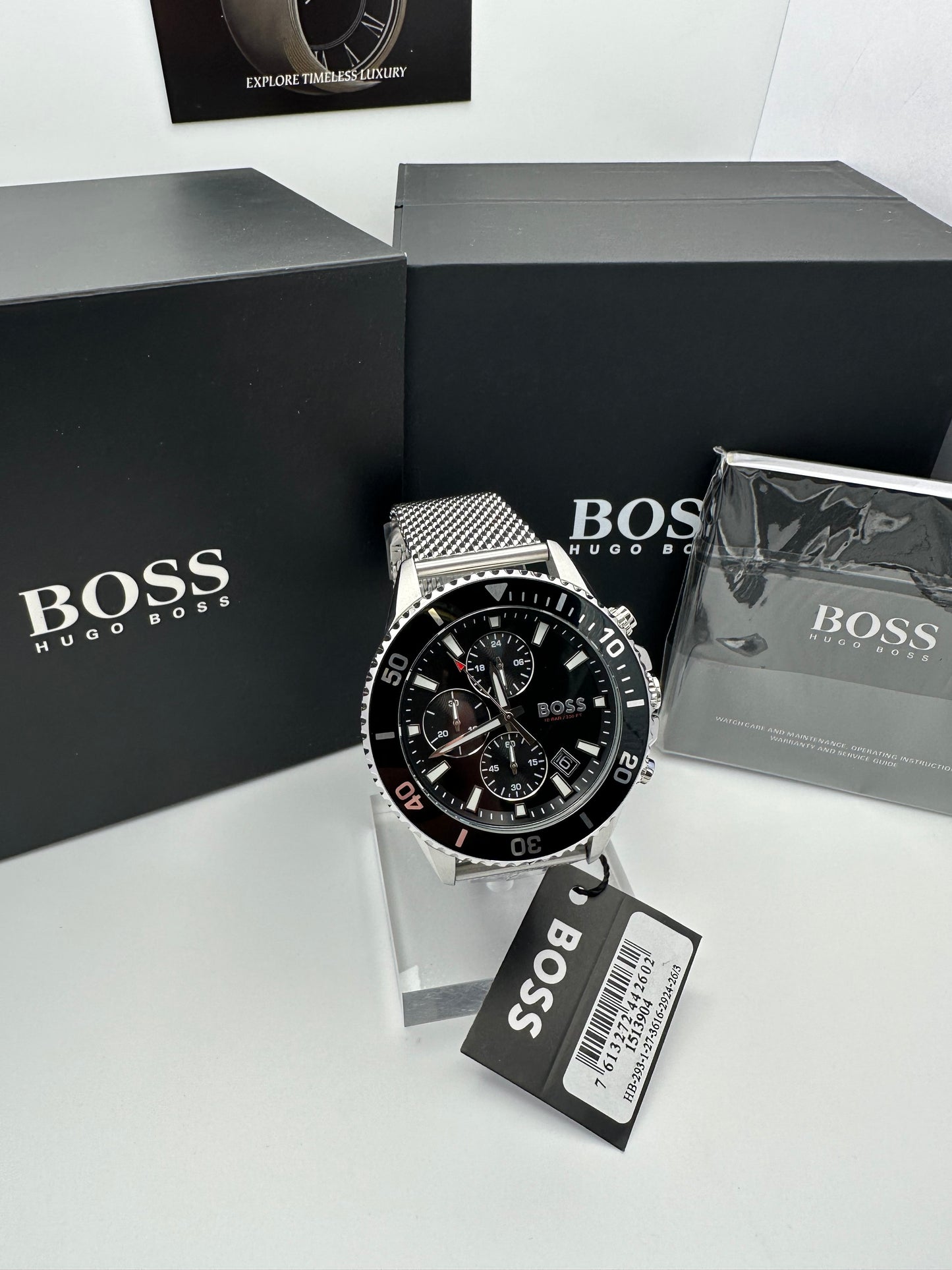 HB1513904 Admiral Black & Silver Tone Stainless Steel Mens Chronograph Watch