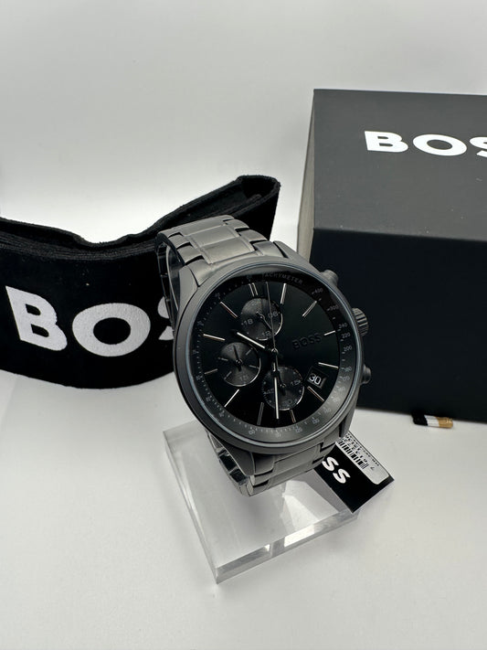 HB1513676 Grand Prix Black Stainless Steel Mens Chronograph Watch