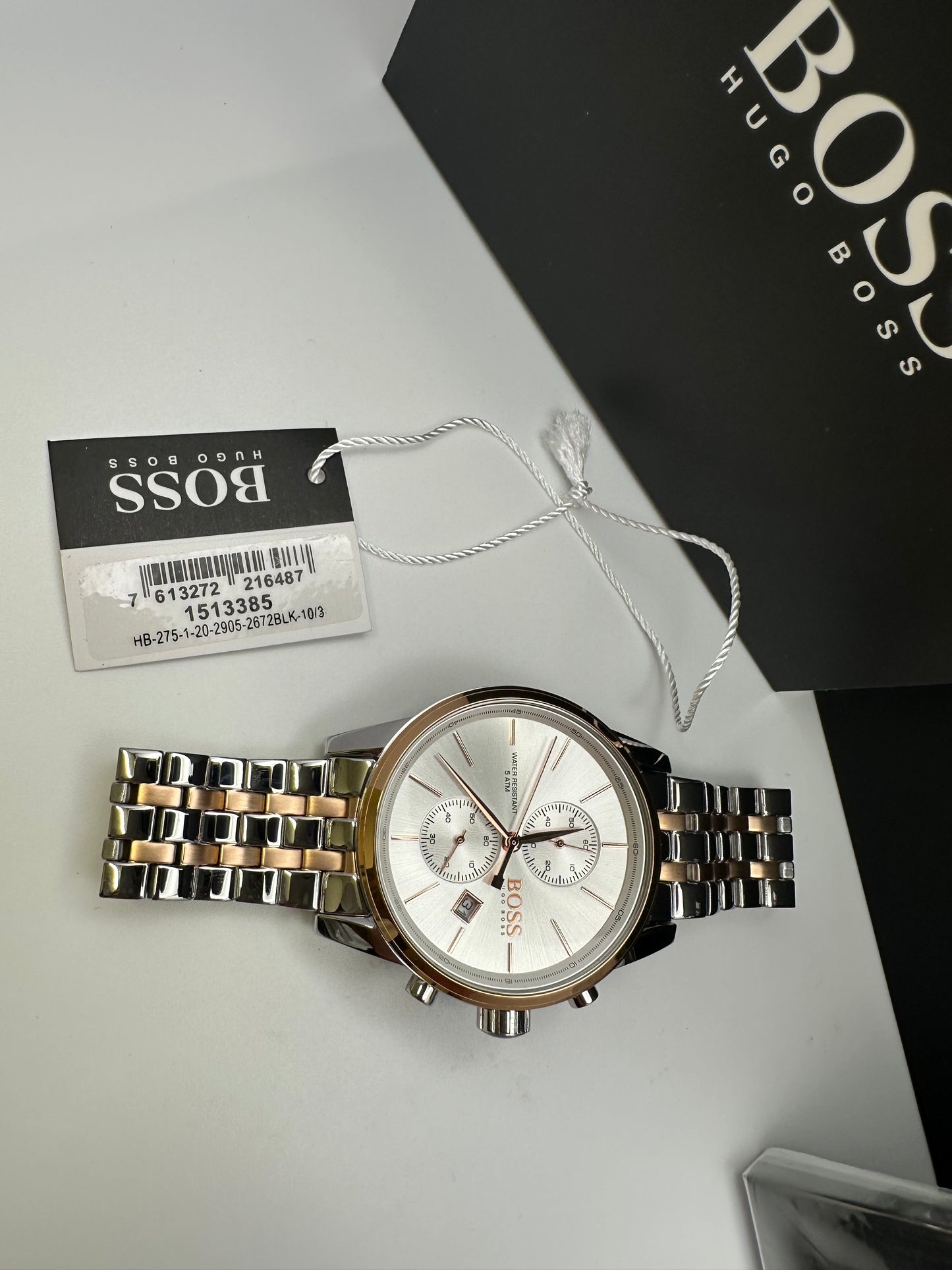 HB1513385 Two-Tone Gold & Silver Stainless Steel Mens Chronograph Watch