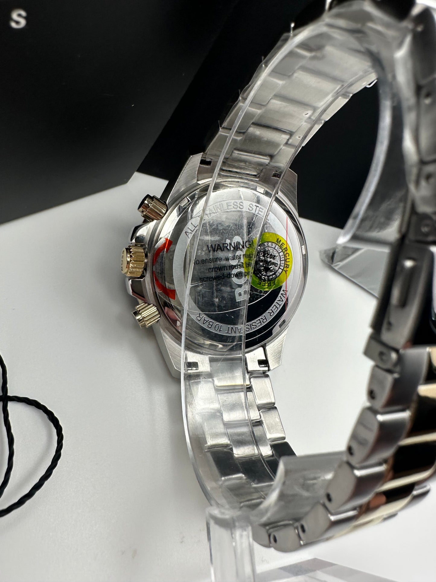 HB1513908 Admiral Black, Silver & Gold Tone Stainless Steel Mens Chronograph Watch