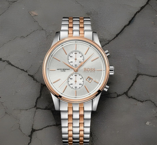 HB1513385 Two-Tone Gold & Silver Stainless Steel Mens Chronograph Watch