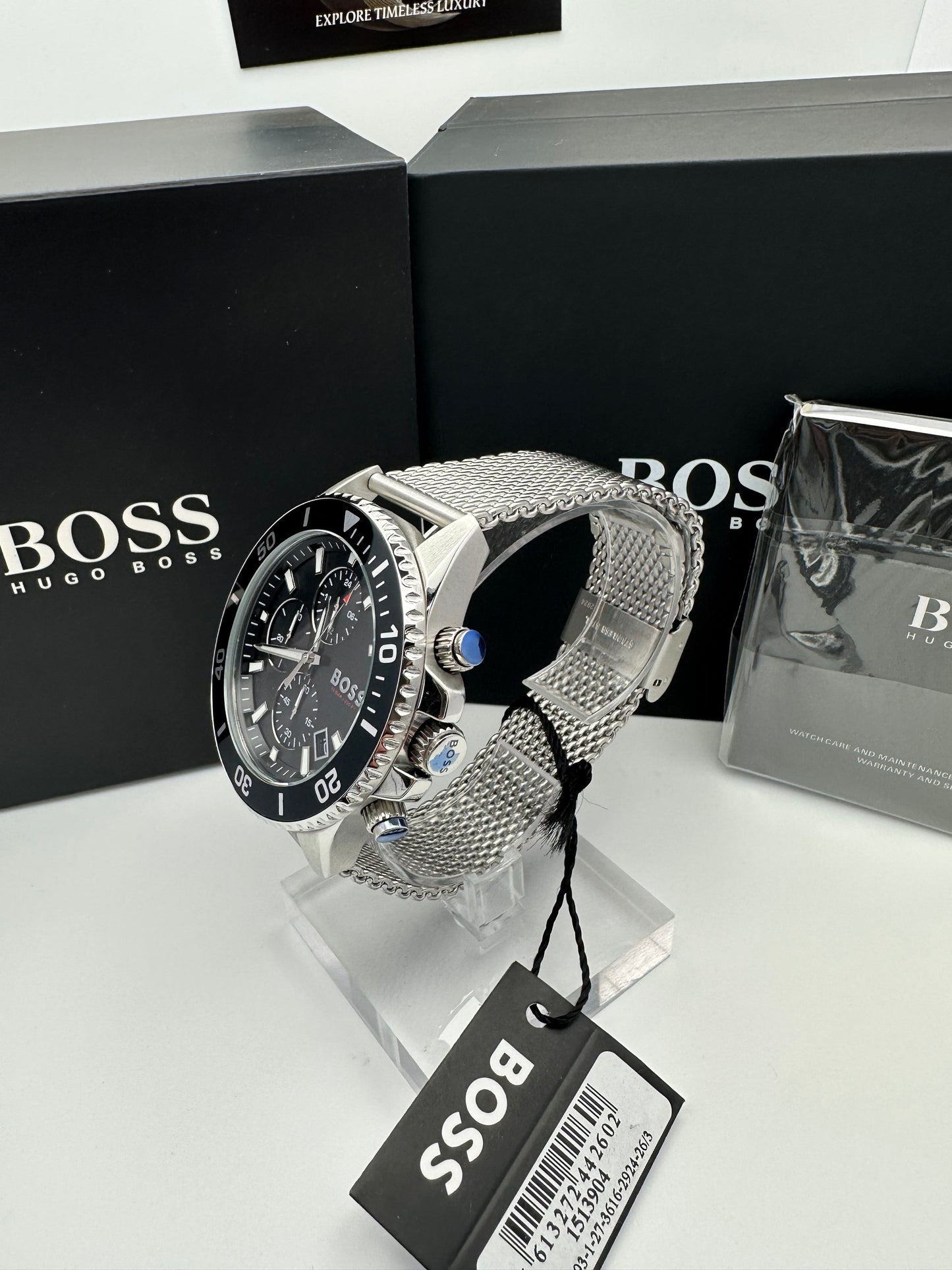 HB1513904 Admiral Black & Silver Tone Stainless Steel Mens Chronograph Watch