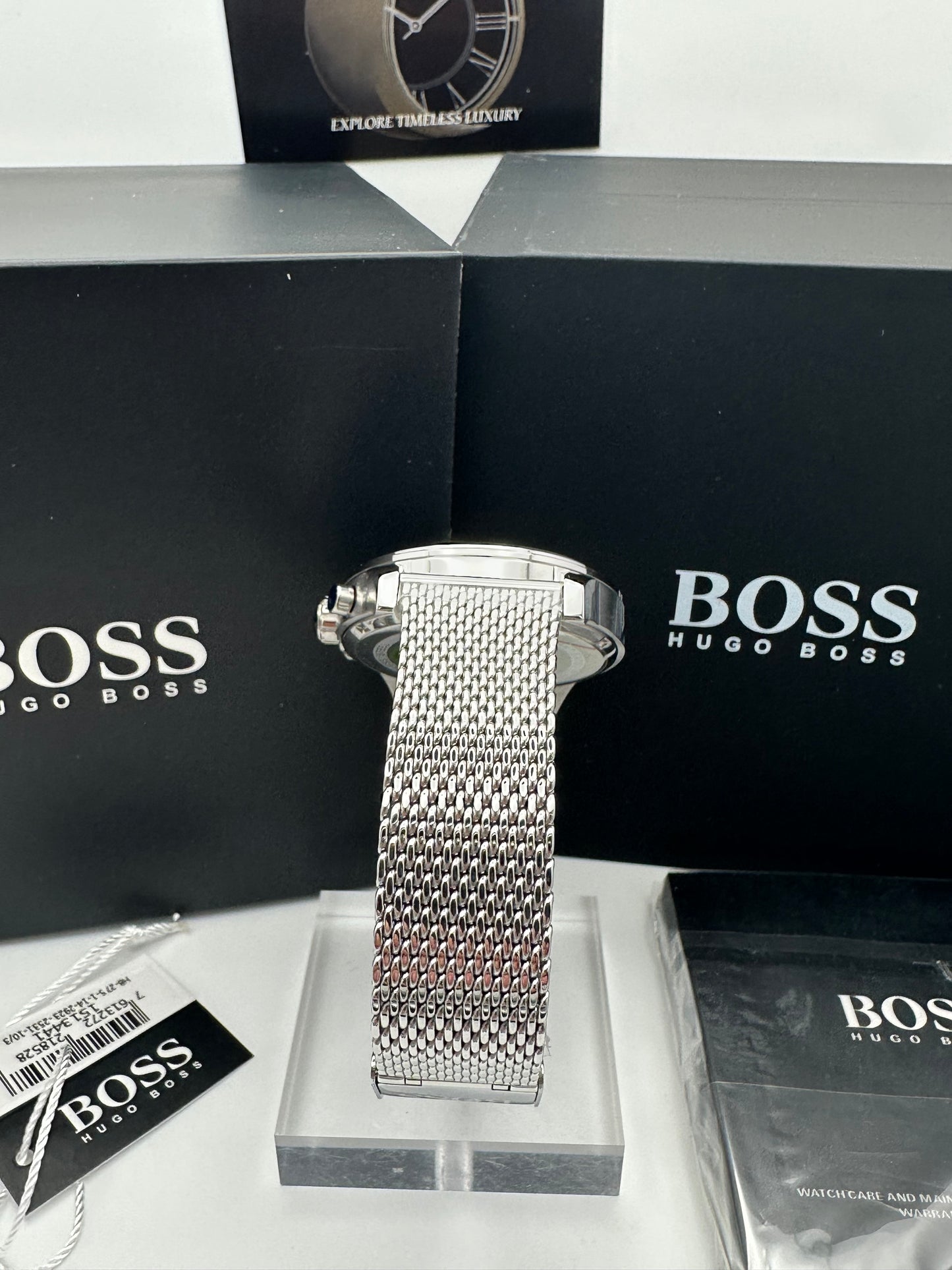 HB1513441 Jet Blue Dial Silver Tone Stainless Steel Strap Mens Chronograph Watch