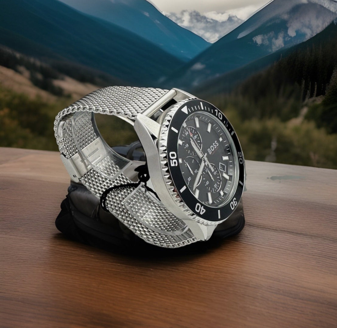 HB1513904 Admiral Black & Silver Tone Stainless Steel Mens Chronograph Watch