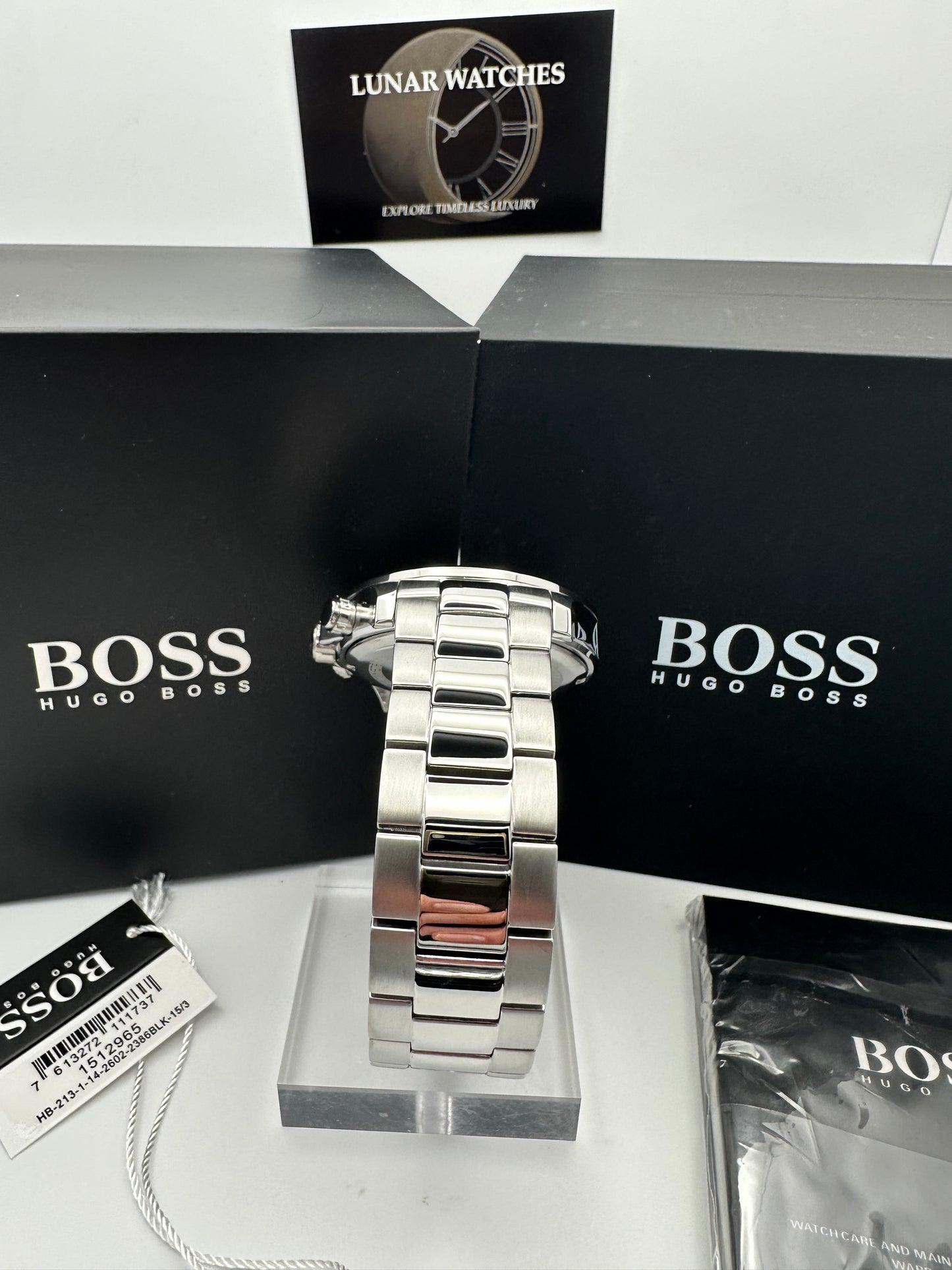 HB1512965 Ikon Black Dial Silver Tone Stainless Steel Mens Chronograph Watch