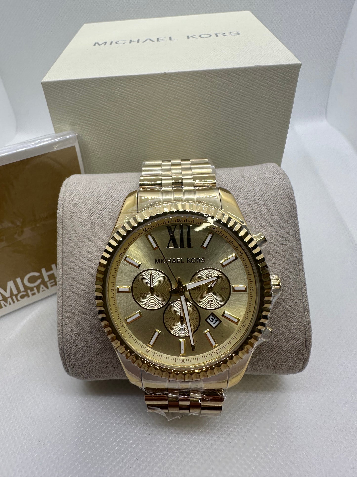 MK8281 Men’s Chronograph Watch – Gold-Tone Stainless Steel with Champagne Dial