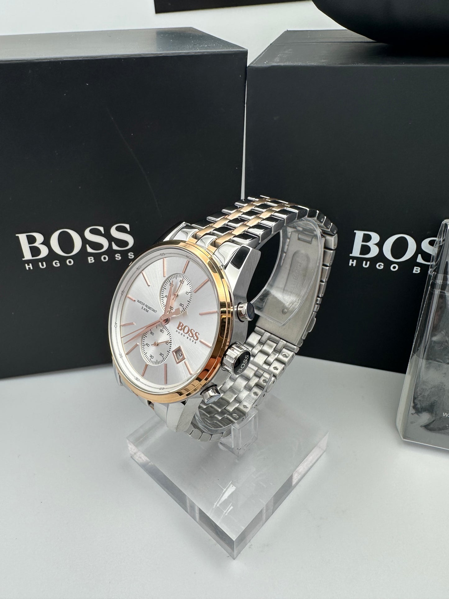 HB1513385 Two-Tone Gold & Silver Stainless Steel Mens Chronograph Watch