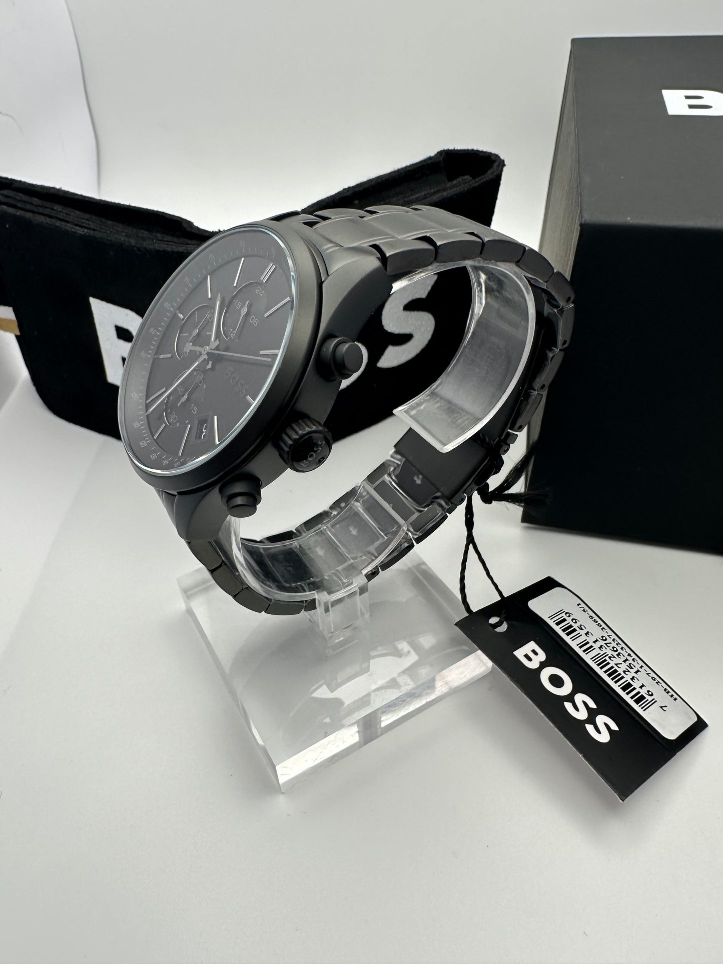 HB1513676 Grand Prix Black Stainless Steel Mens Chronograph Watch