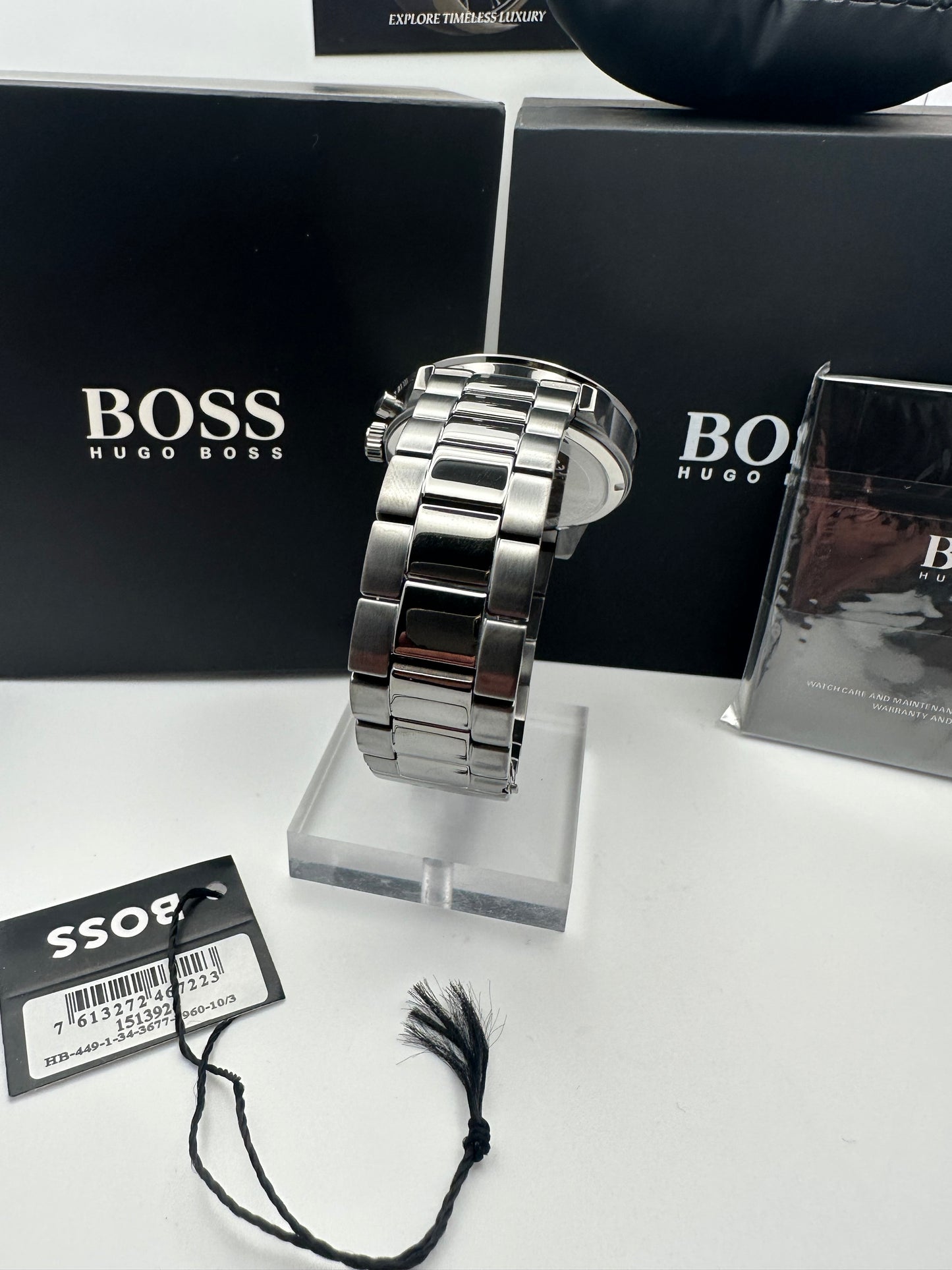 HB1513924 Allure Smokey Black Dial Silver Tone Stainless Steel Mens Chronograph Watch