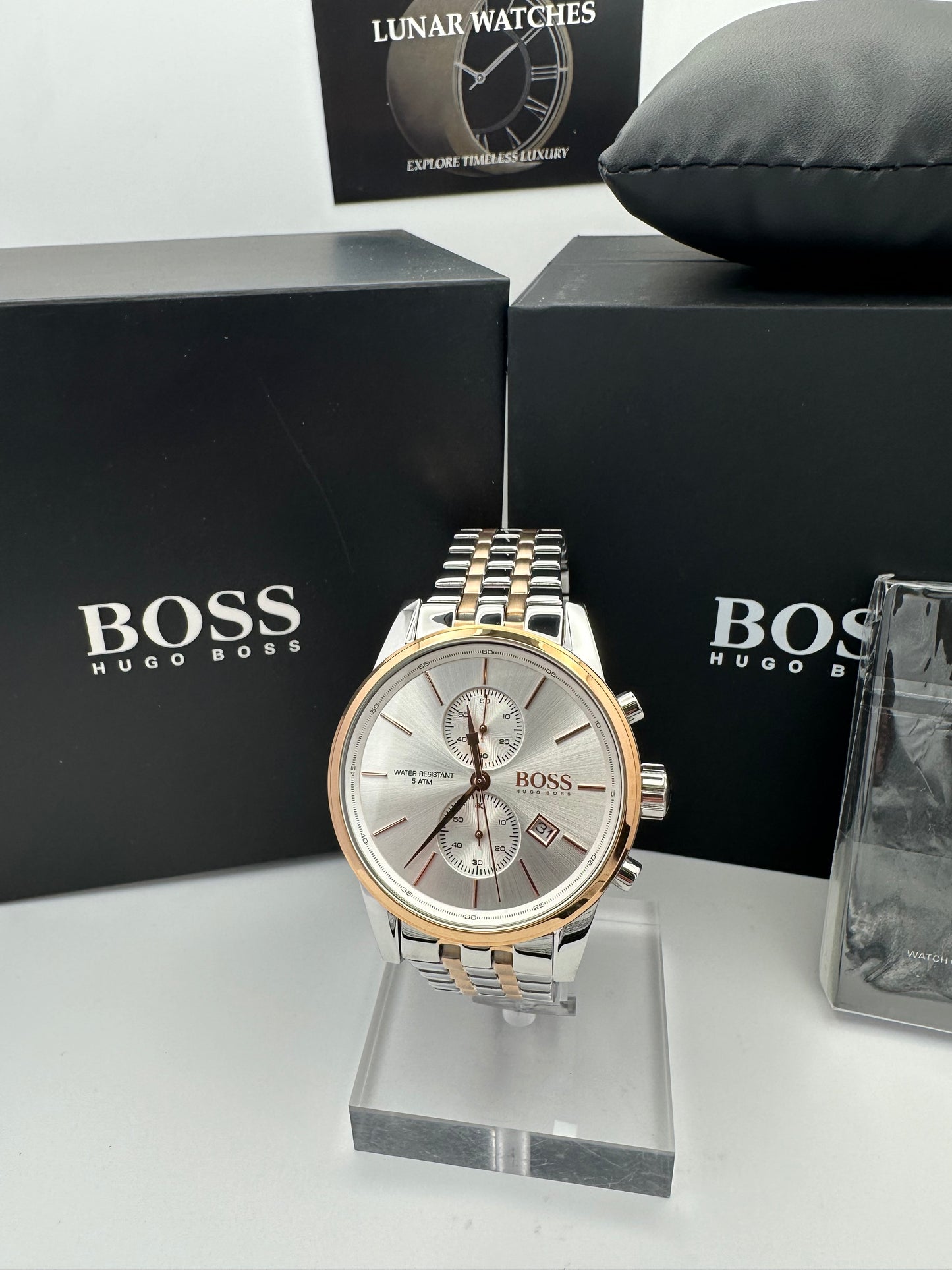 HB1513385 Two-Tone Gold & Silver Stainless Steel Mens Chronograph Watch