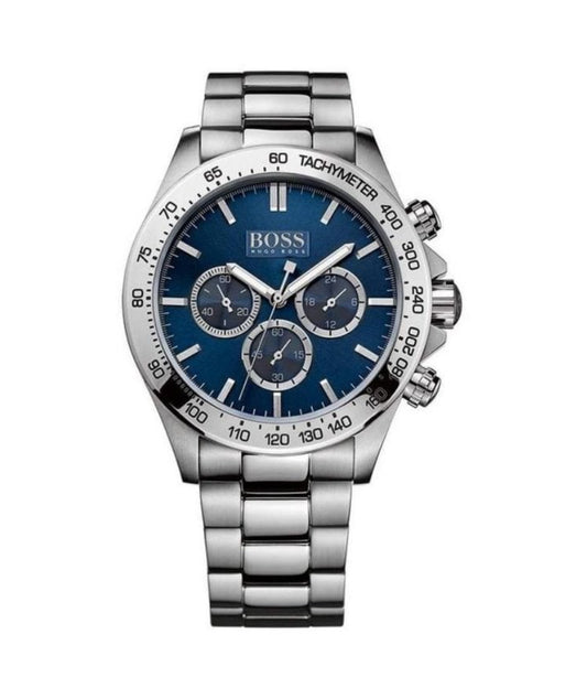 HB1512963 Men’s Chronograph Watch – Blue Dial with Silver Stainless Steel Case and Bracelet