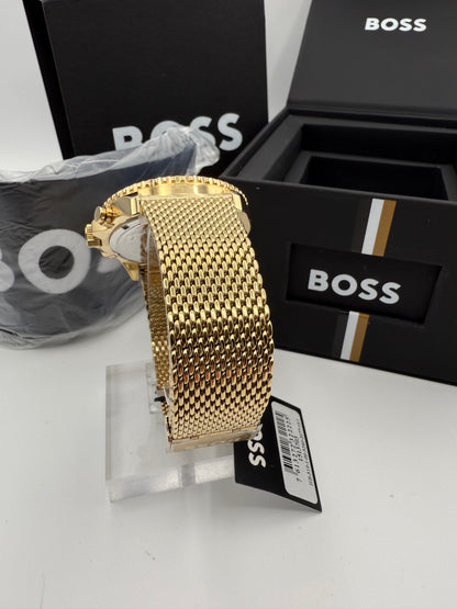 Boss 1513703 Admiral Ocean Edition Rotatable Bezel Gold Tone Stainless Steel Mens Chronograph Watch