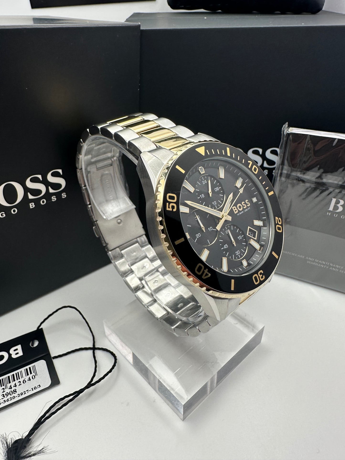 HB1513908 Admiral Black, Silver & Gold Tone Stainless Steel Mens Chronograph Watch