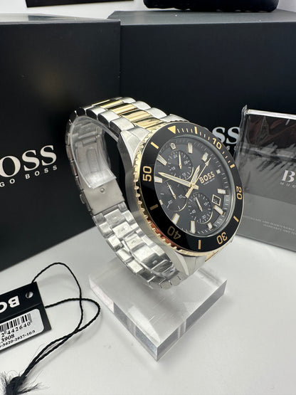 HB1513908 Admiral Black, Silver & Gold Tone Stainless Steel Mens Chronograph Watch