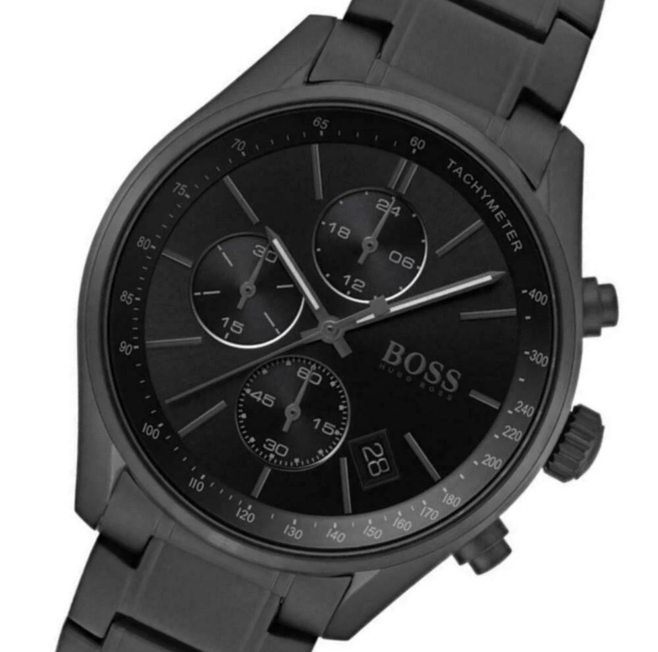 Boss 1513676 Grand Prix Black Stainless Steel Mens Chronograph Watch