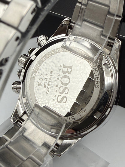 HB1512963 Men’s Chronograph Watch – Blue Dial with Silver Stainless Steel Case and Bracelet
