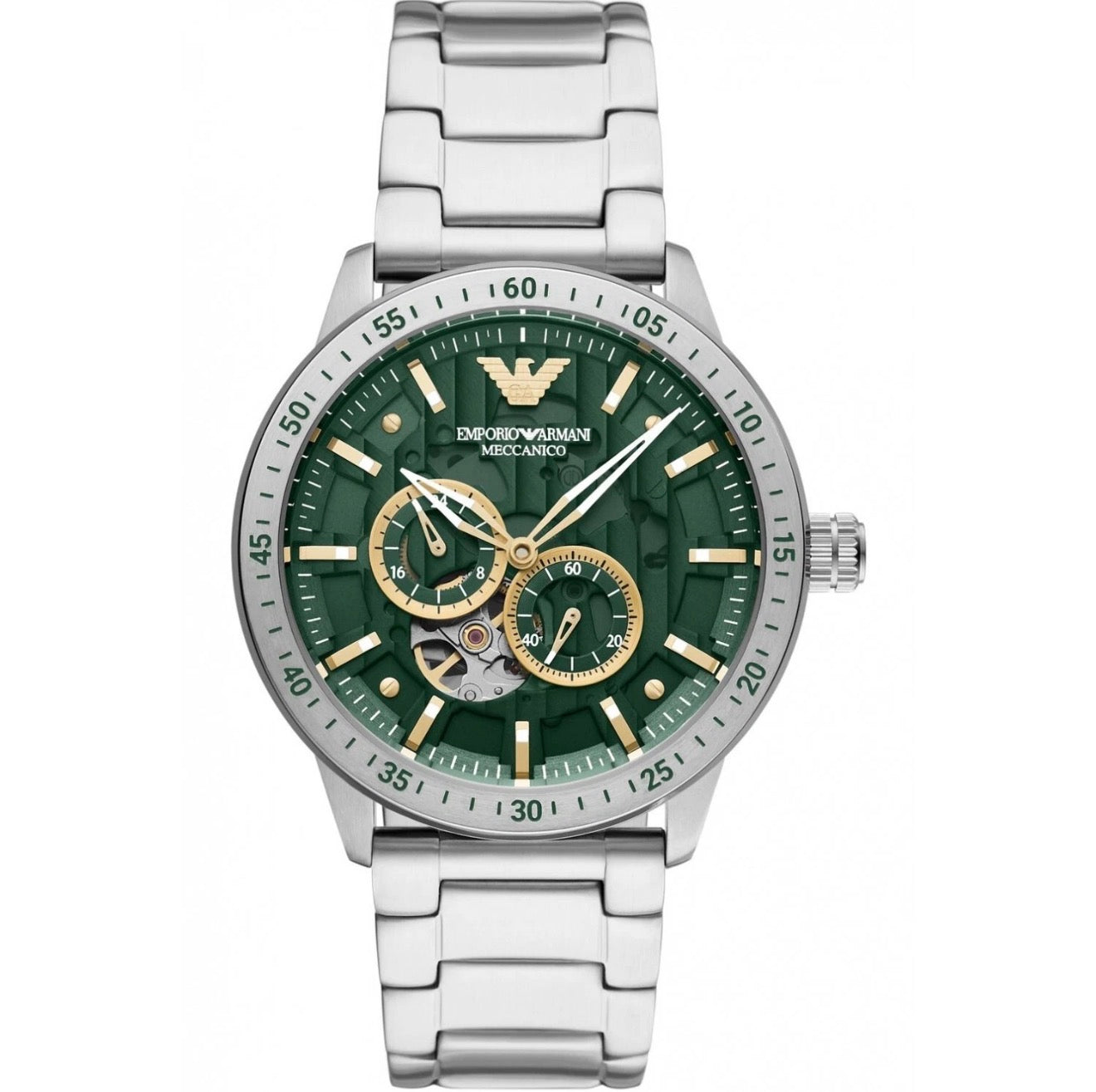 Emporio Armani Meccanico AR60053 Automatic Mens Stainless Steel Watch Brand New