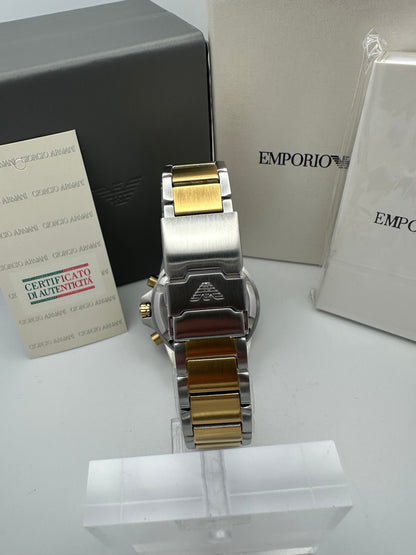 Emporio Armani Mens Diver Watch AR11361 Two Tone Stainless Steel Mens Chronograph Watch