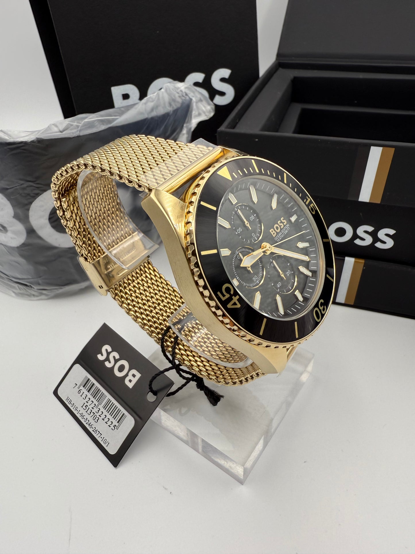 Boss 1513703 Admiral Ocean Edition Rotatable Bezel Gold Tone Stainless Steel Mens Chronograph Watch