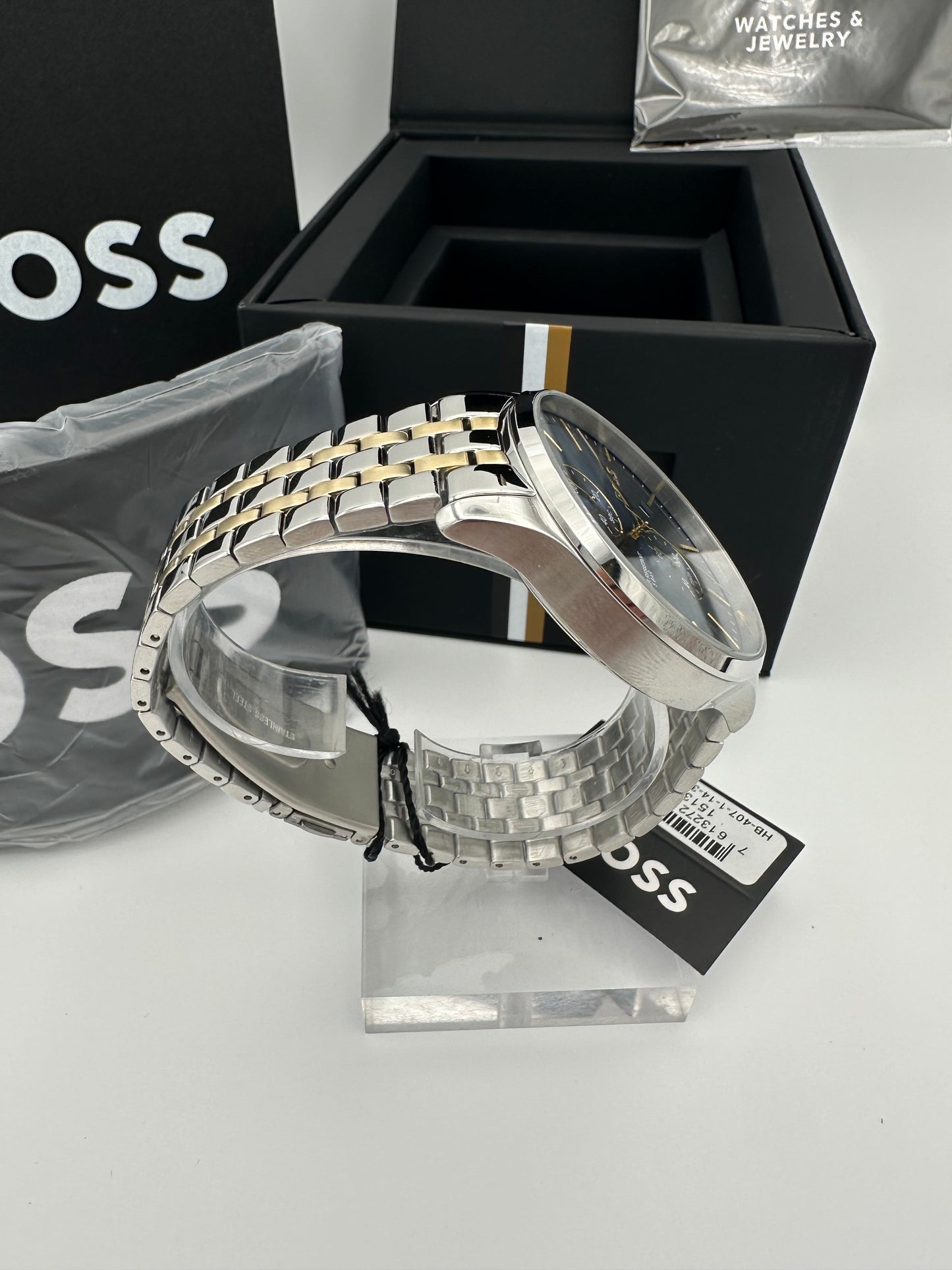 Boss Champion 1513976 Blue Dial Two Tone Mens Chronograph Watch