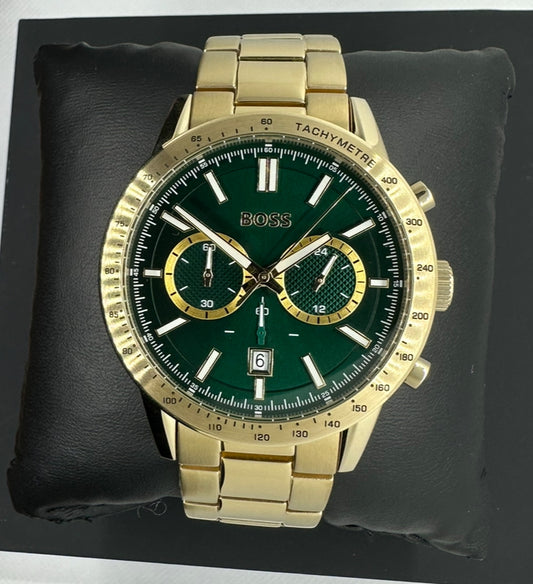 HB1513923 Men’s Chronograph Watch – Sophisticated Green Dial with Stainless Steel Case