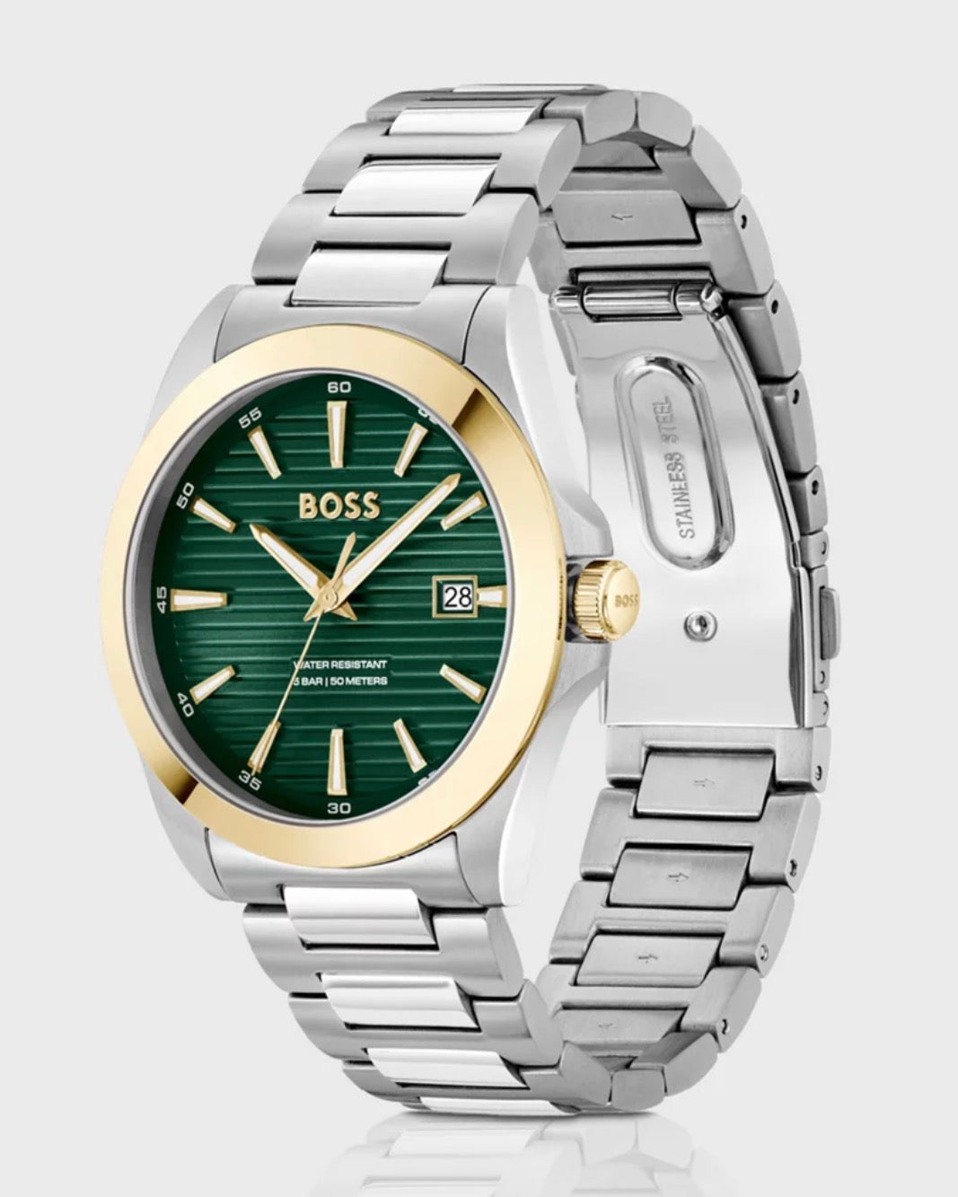 Boss 1514173 Two Tone Stainless Steel Mens Date Watch 44mm