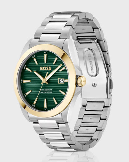 Boss 1514173 Two Tone Stainless Steel Mens Date Watch 44mm