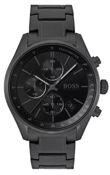 Boss 1513676 Grand Prix Black Stainless Steel Mens Chronograph Watch