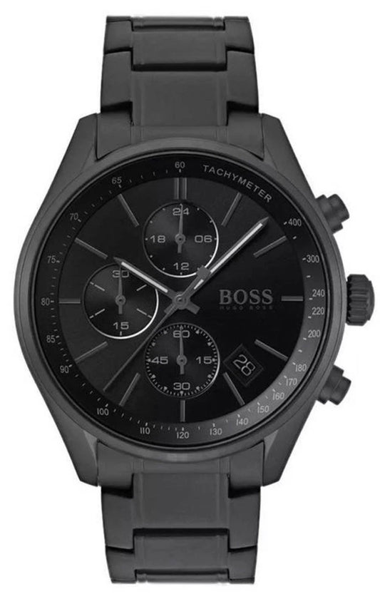 Boss 1513676 Grand Prix Black Stainless Steel Mens Chronograph Watch