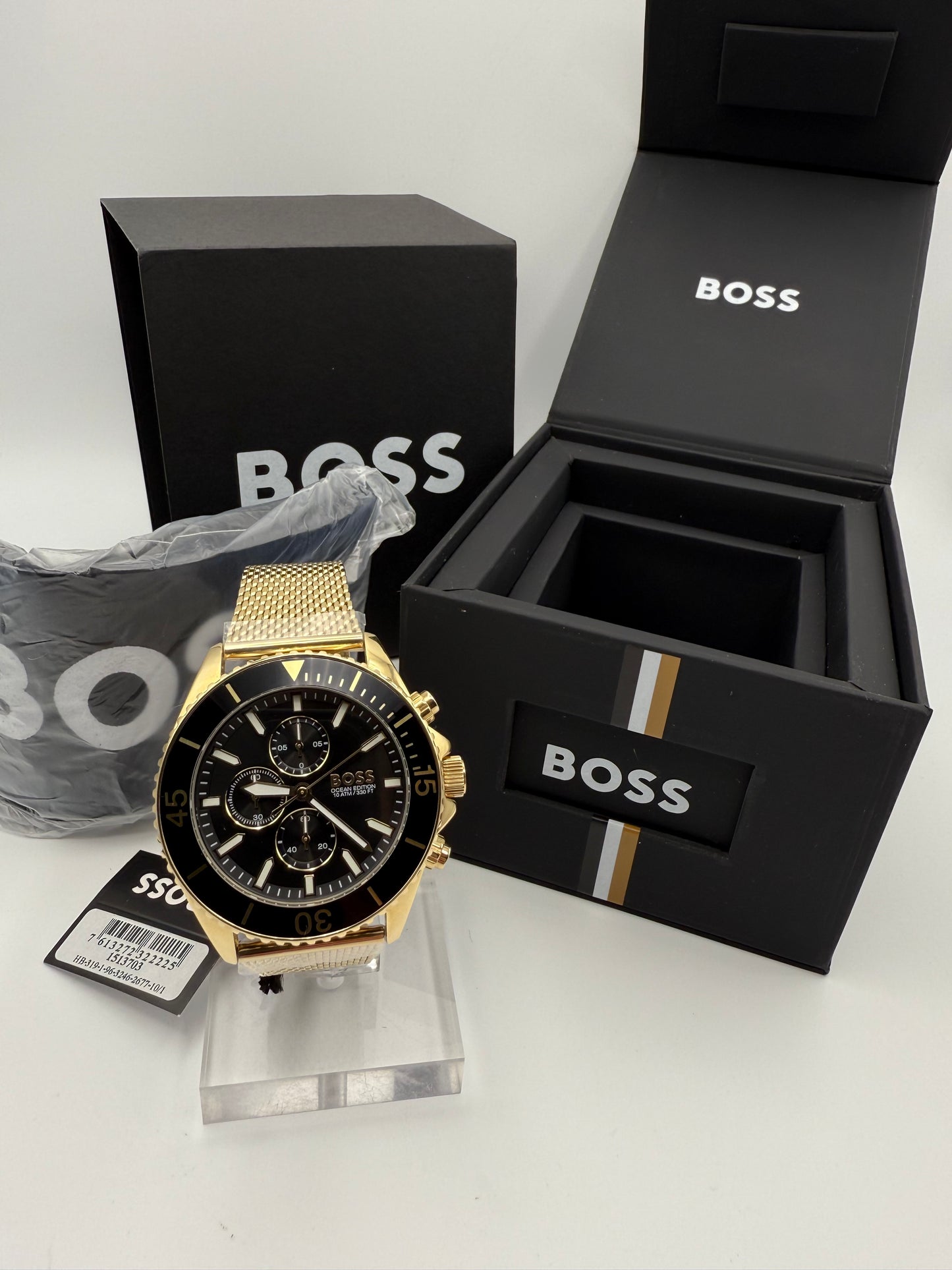 Boss 1513703 Admiral Ocean Edition Rotatable Bezel Gold Tone Stainless Steel Mens Chronograph Watch
