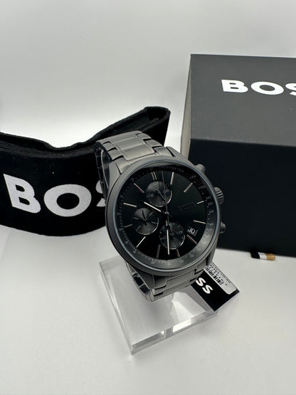 HB1513676 Grand Prix Black Stainless Steel Mens Chronograph Watch