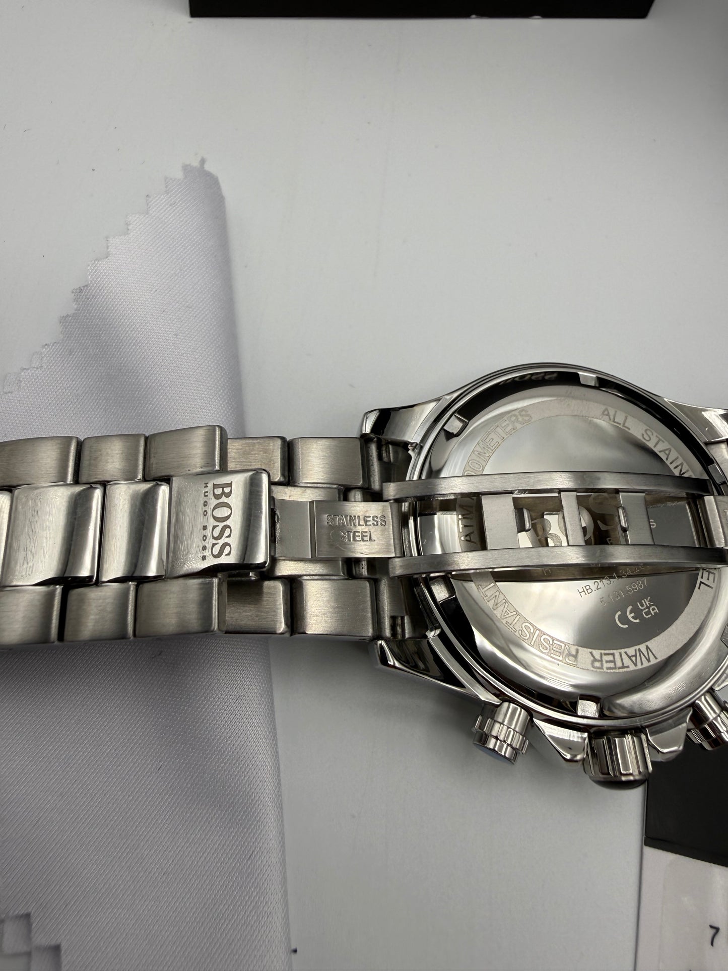 HB1512963 Men’s Chronograph Watch – Blue Dial with Silver Stainless Steel Case and Bracelet