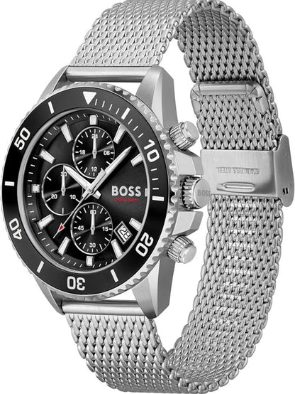 Boss 1513904 Admiral Black & Silver Tone Stainless Steel Mens Chronograph Watch