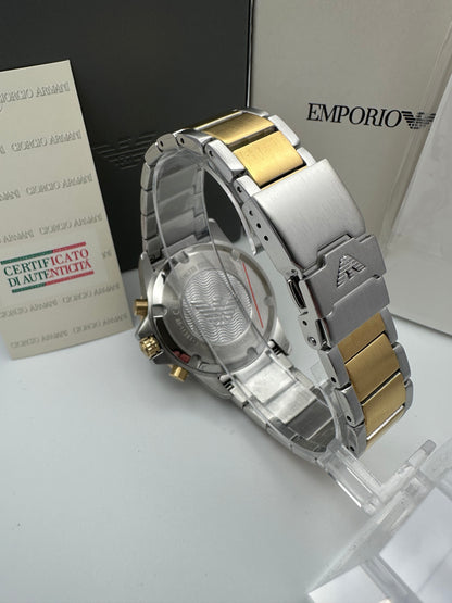 Emporio Armani Mens Diver Watch AR11361 Two Tone Stainless Steel Mens Chronograph Watch