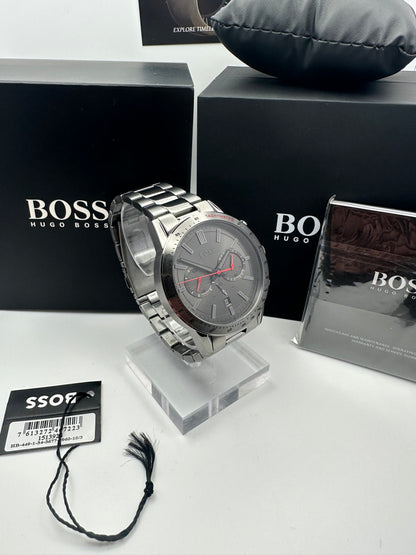 HB1513924 Allure Smokey Black Dial Silver Tone Stainless Steel Mens Chronograph Watch