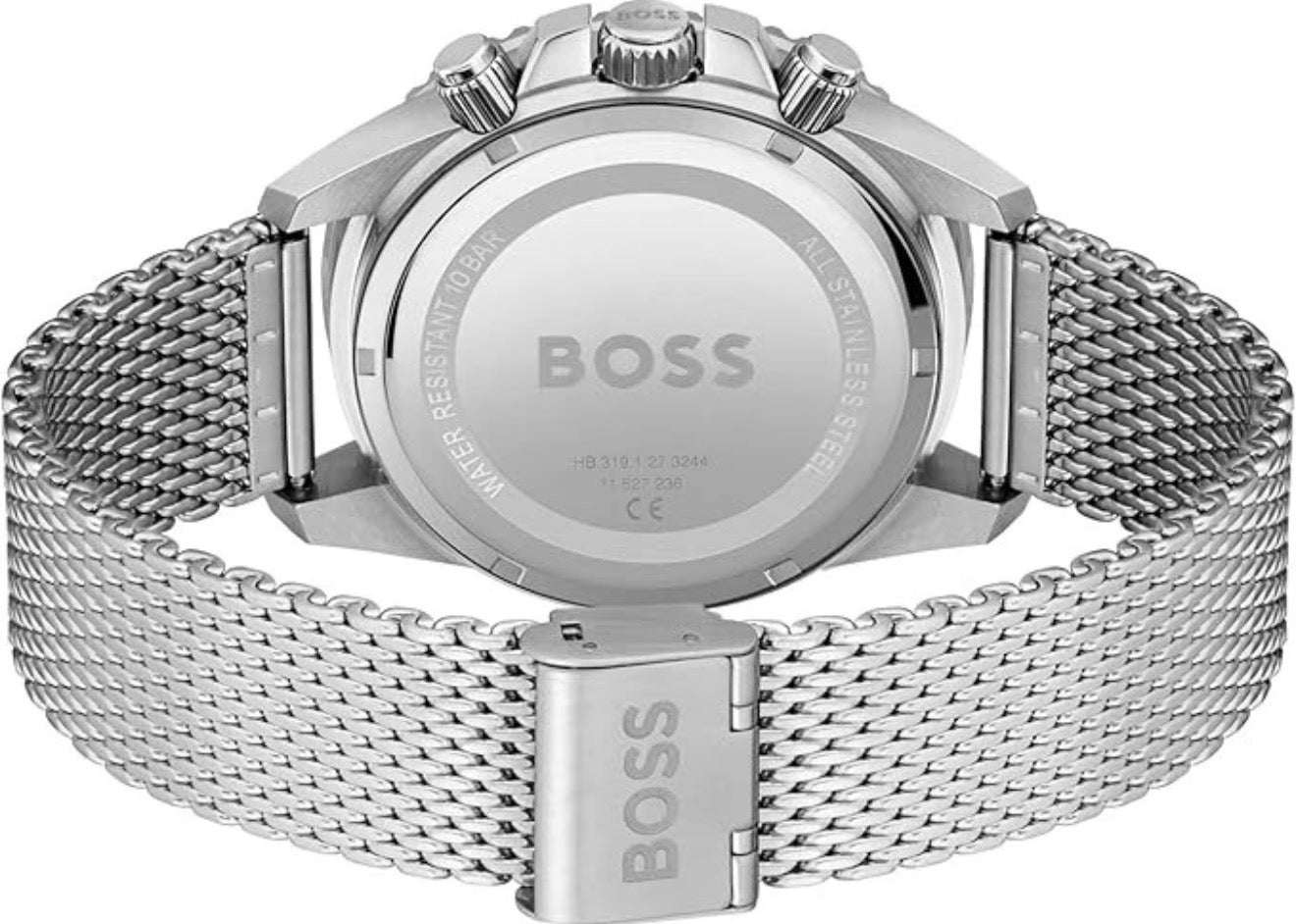 Boss 1513904 Admiral Black & Silver Tone Stainless Steel Mens Chronograph Watch