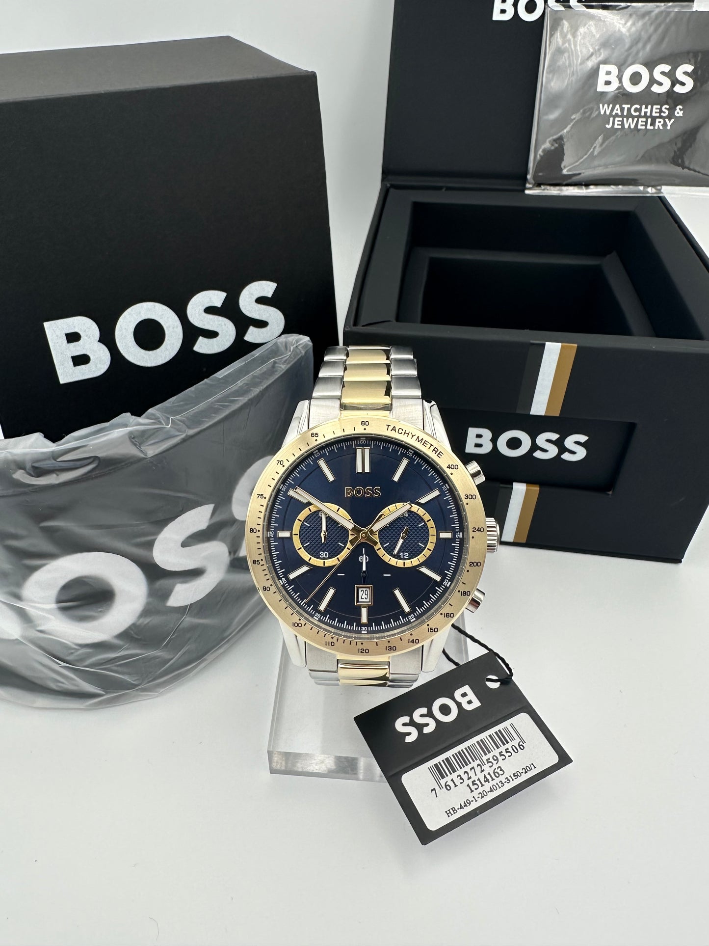 BOSS Allure 1514163 Blue Dial Two-Tone Stainless Steel Mens Chronograph Watch