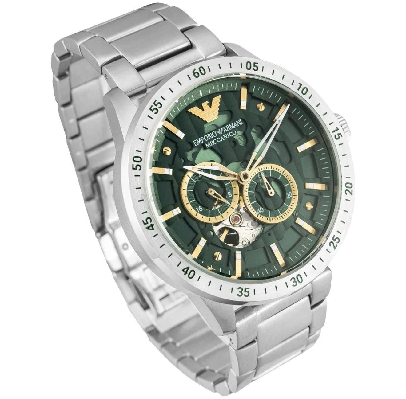 Emporio Armani Meccanico AR60053 Automatic Mens Stainless Steel Watch Brand New