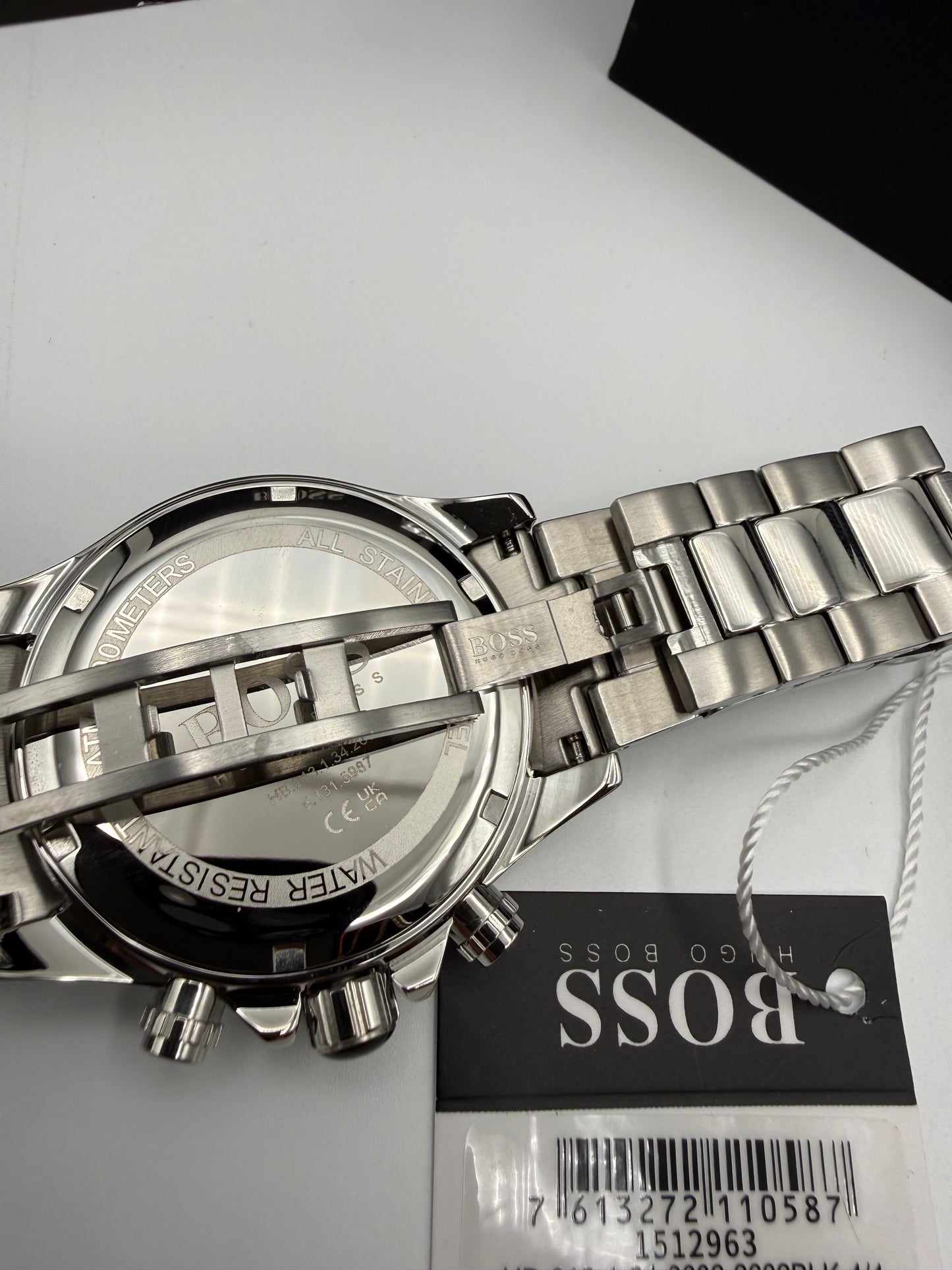 HB1512963 Men’s Chronograph Watch – Blue Dial with Silver Stainless Steel Case and Bracelet