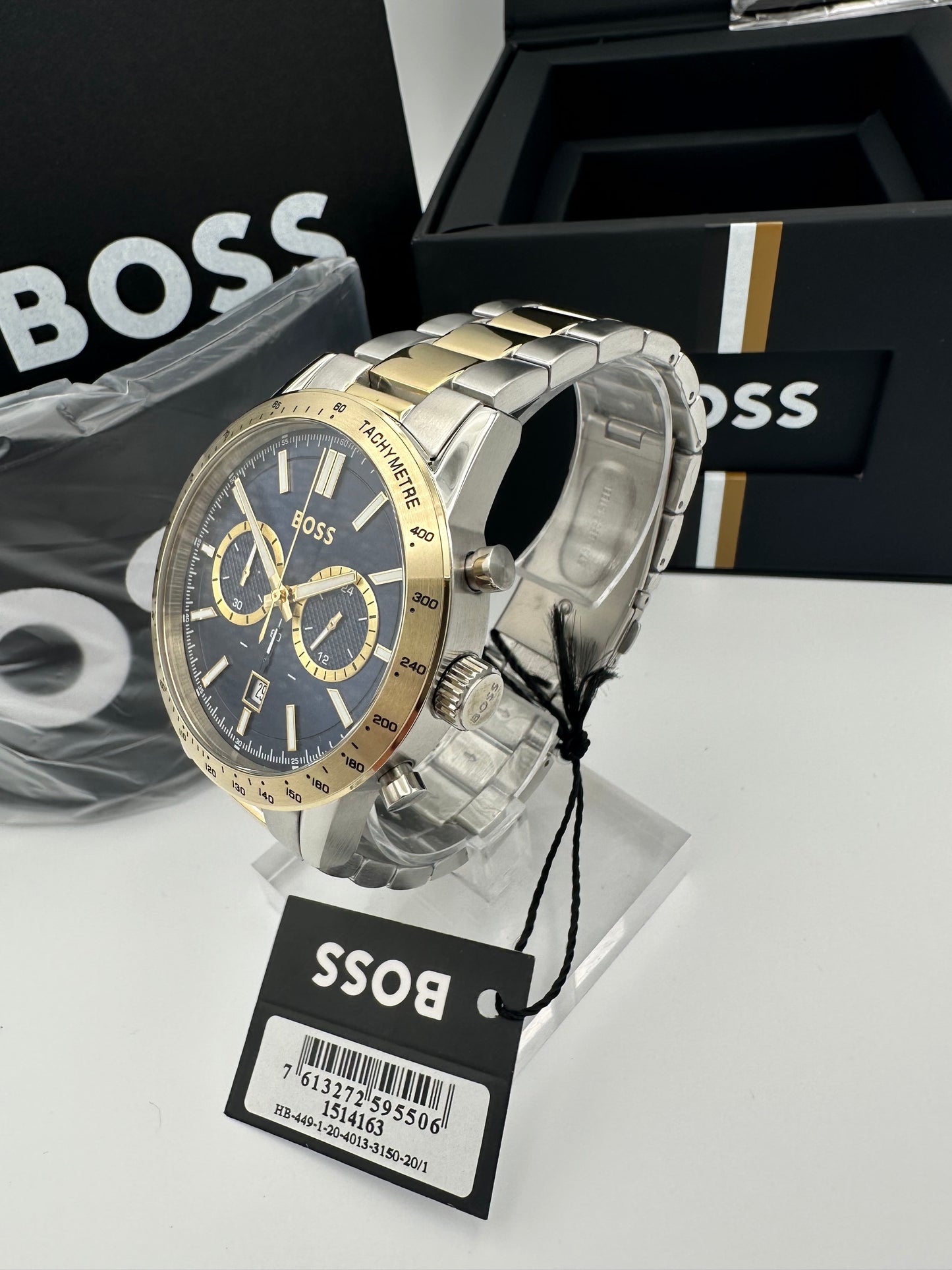 BOSS Allure 1514163 Blue Dial Two-Tone Stainless Steel Mens Chronograph Watch