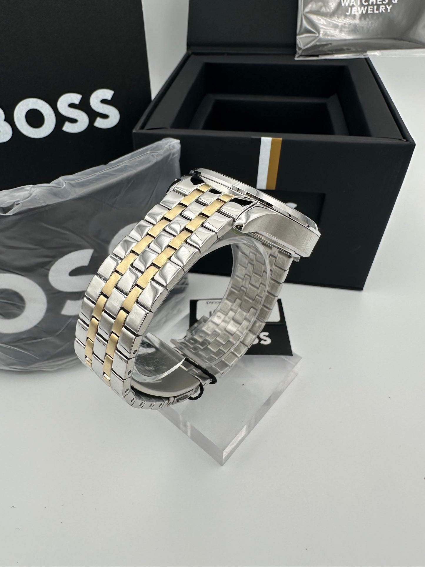 Boss Champion 1513976 Blue Dial Two Tone Mens Chronograph Watch