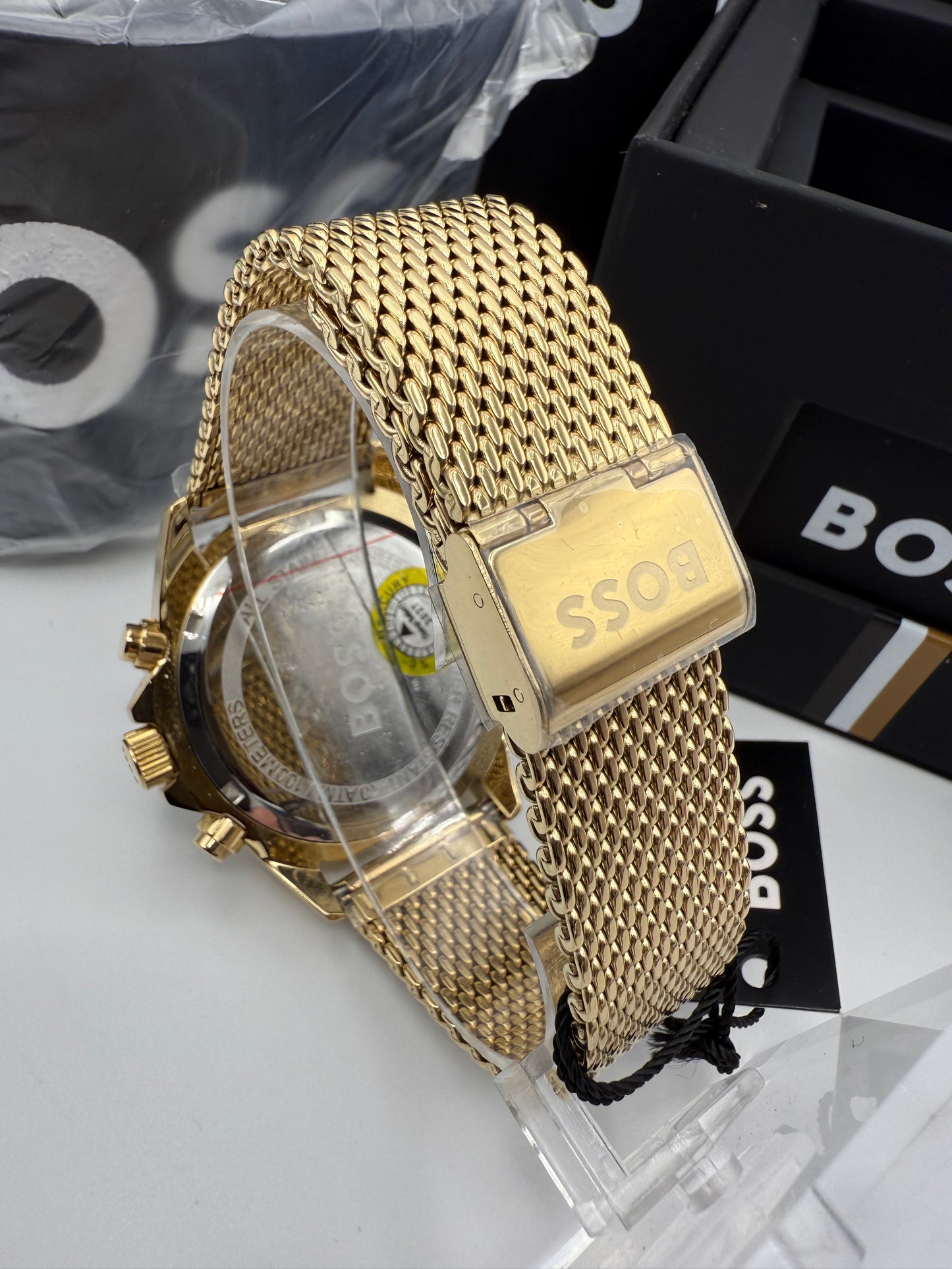 Boss 1513703 Admiral Ocean Edition Rotatable Bezel Gold Tone Stainless Steel Mens Chronograph Watch