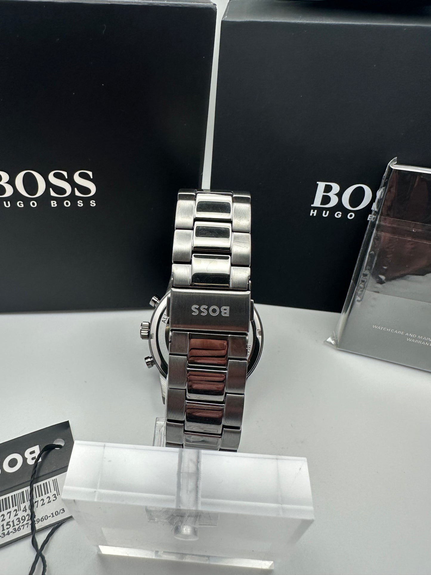 HB1513924 Allure Smokey Black Dial Silver Tone Stainless Steel Mens Chronograph Watch