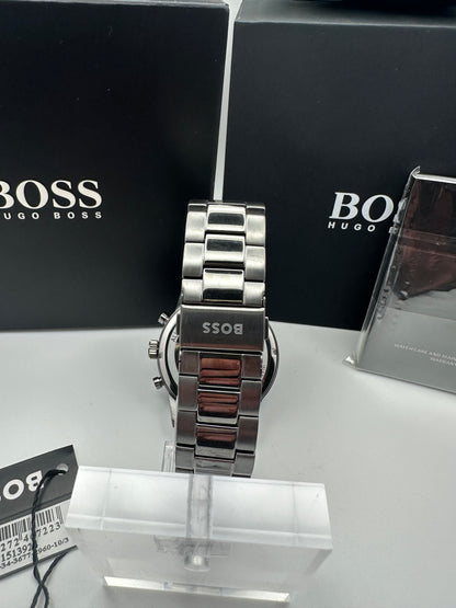 HB1513924 Allure Smokey Black Dial Silver Tone Stainless Steel Mens Chronograph Watch