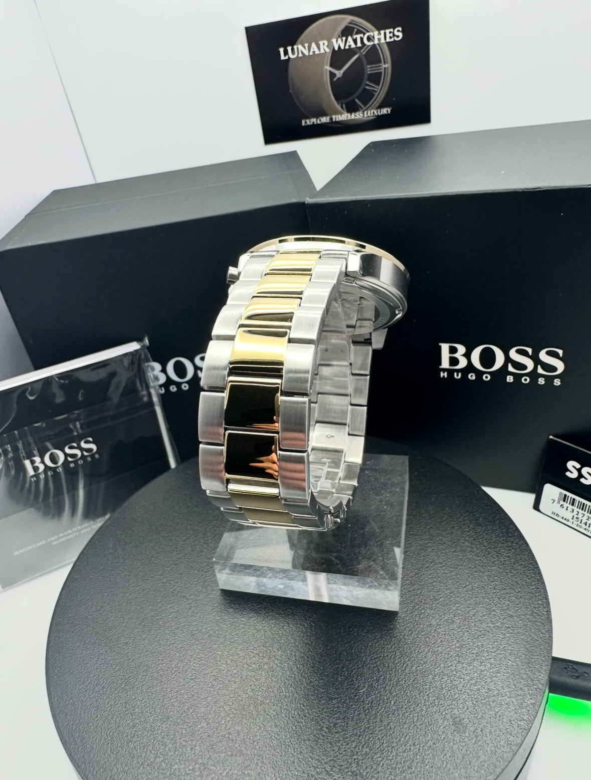 BOSS Allure 1514163 Blue Dial Two-Tone Stainless Steel Mens Chronograph Watch