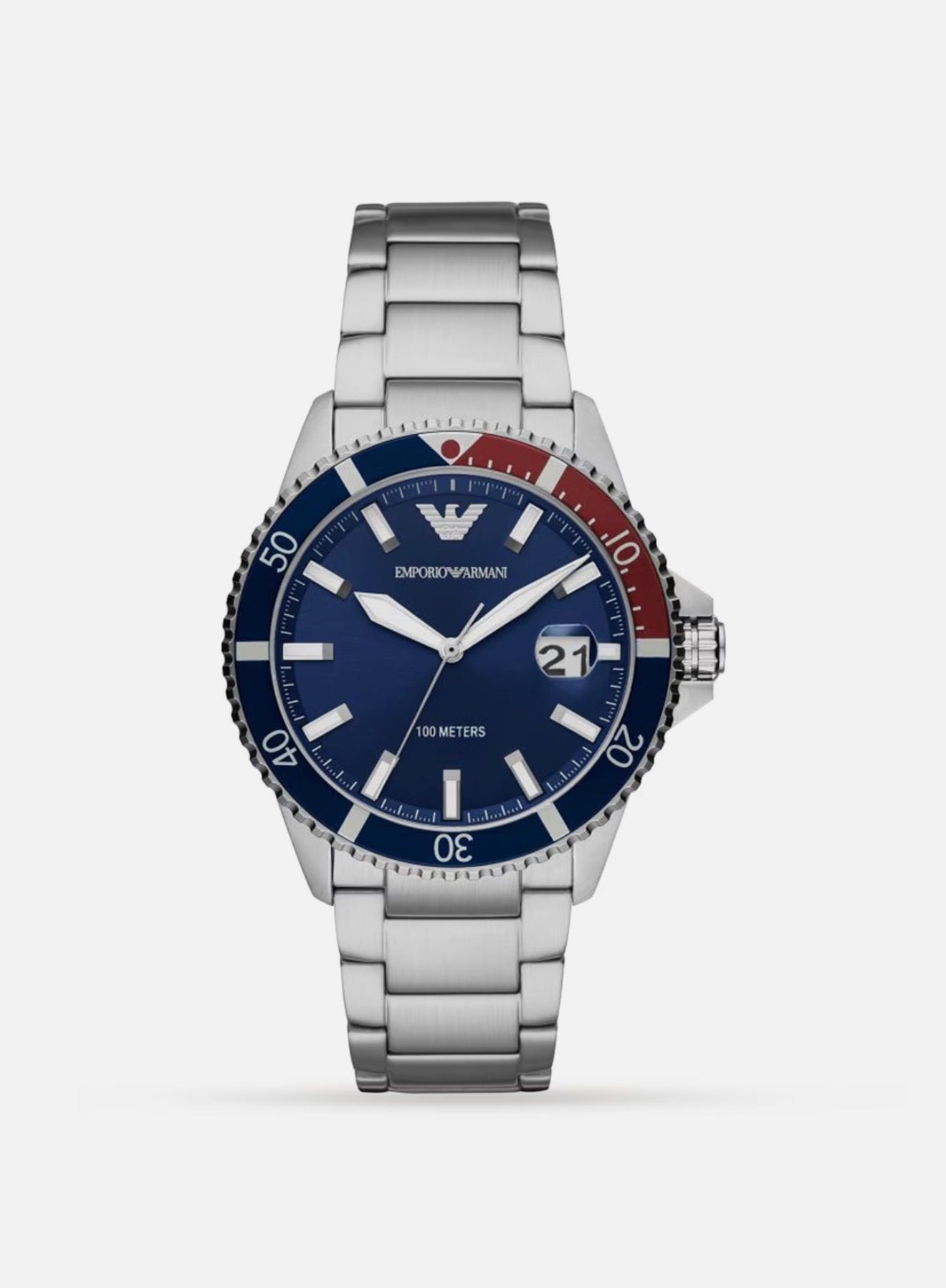 Emporio Armani 11339 Blue Dial Stainless Steel Mens Watch