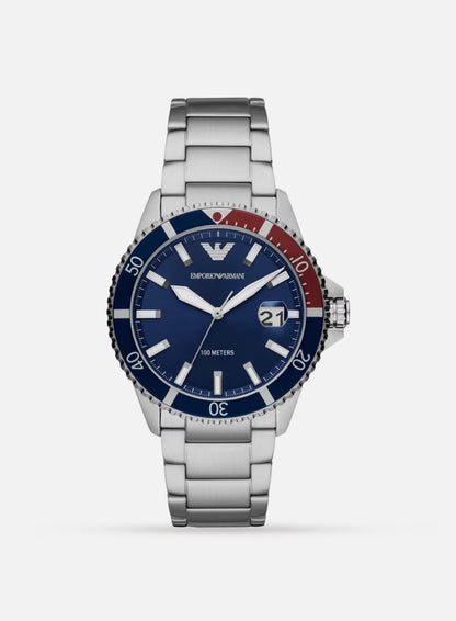Emporio Armani 11339 Blue Dial Stainless Steel Mens Watch
