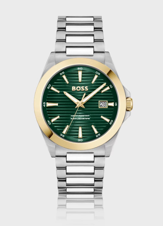 Boss 1514173 Two Tone Stainless Steel Mens Date Watch 44mm