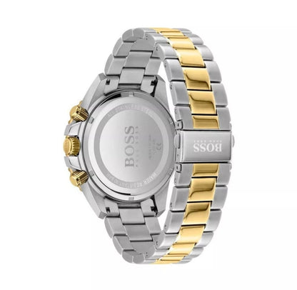 Hugo Boss 1513908 Admiral Black, Silver & Gold Tone Stainless Steel Mens Chronograph Watch
