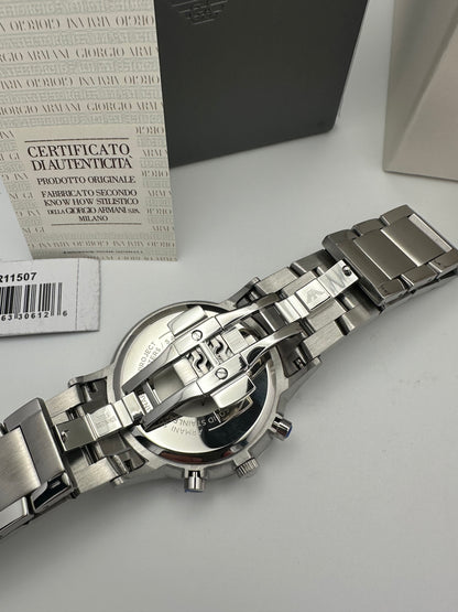 Emporio Armani 11507 Renato Hulk Green Dial Silver Tone Stainless Steel Mens Chronograph Watch